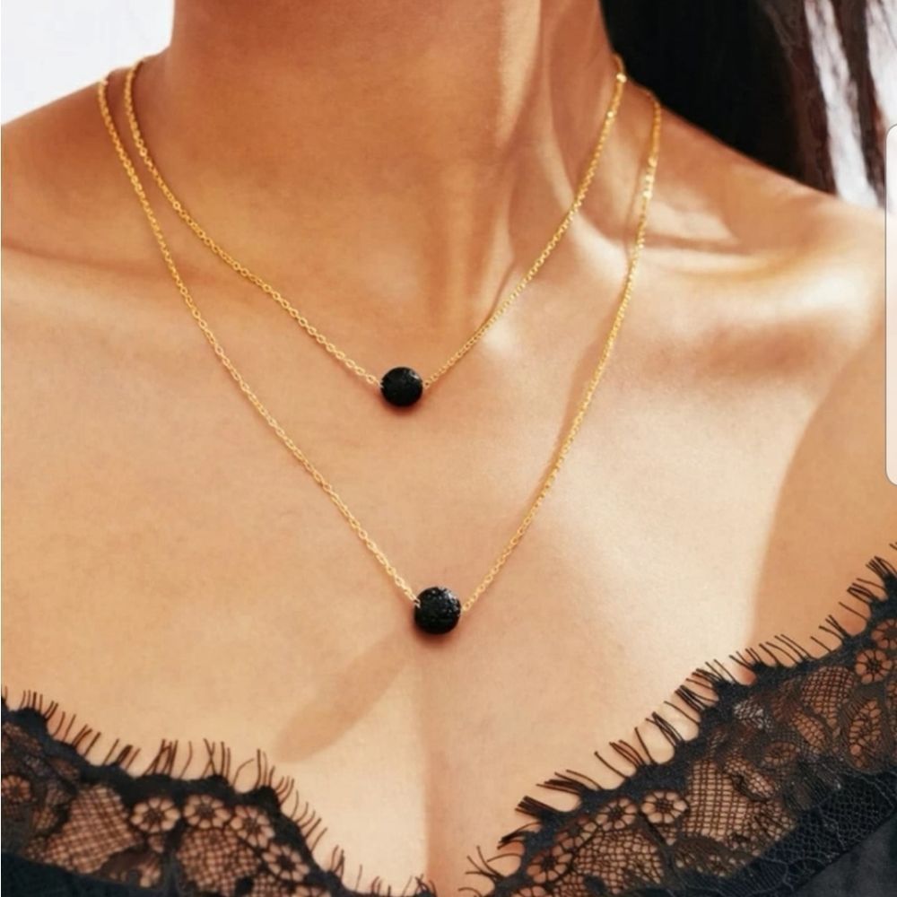 Gold Layered Beaded Necklace